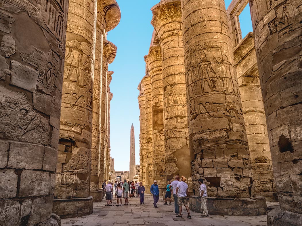 Great Hypostyle Hall columns at Karnak Temple in Luxor