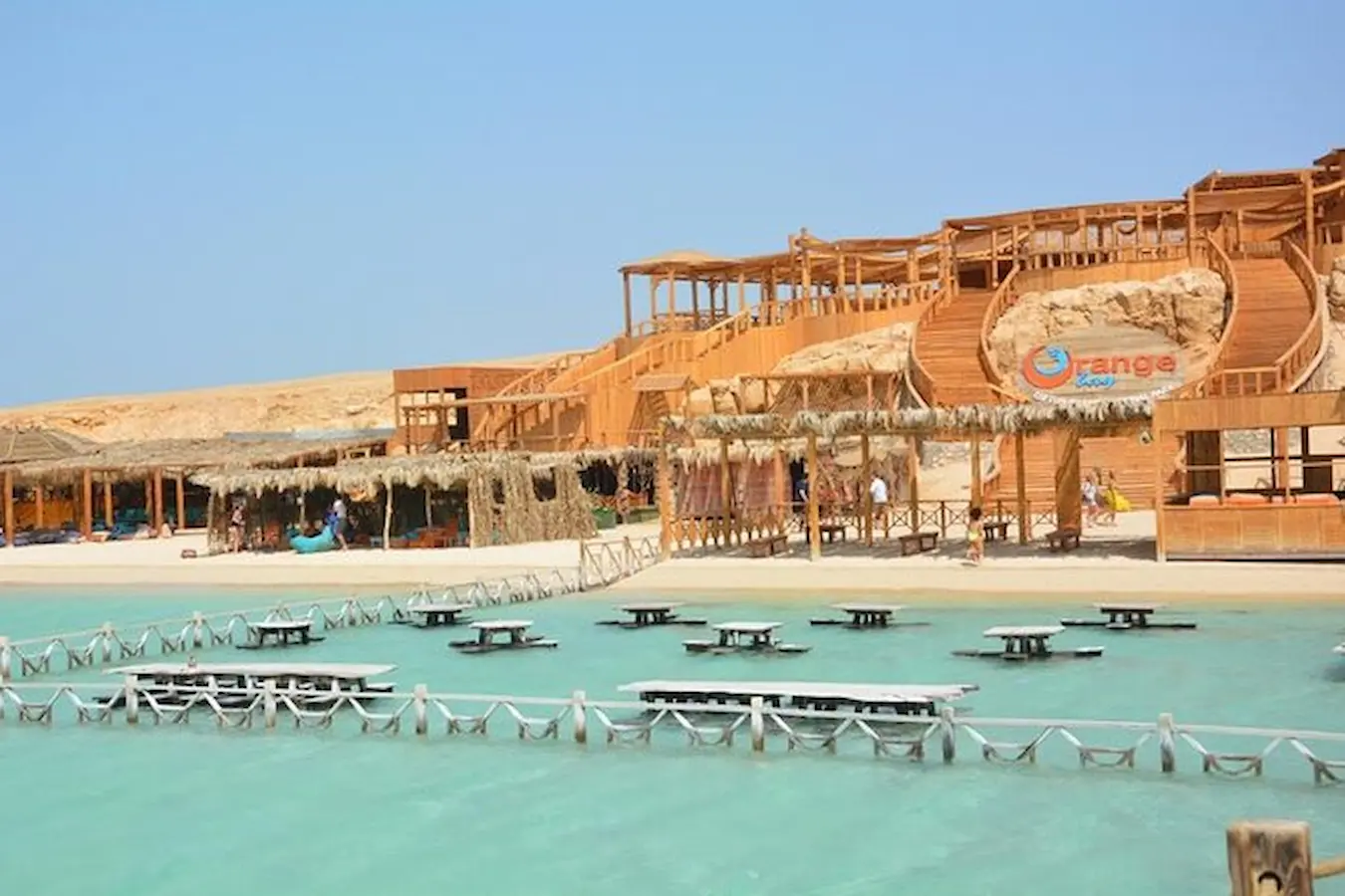 Orange Bay beach and turquoise water near Hurghada