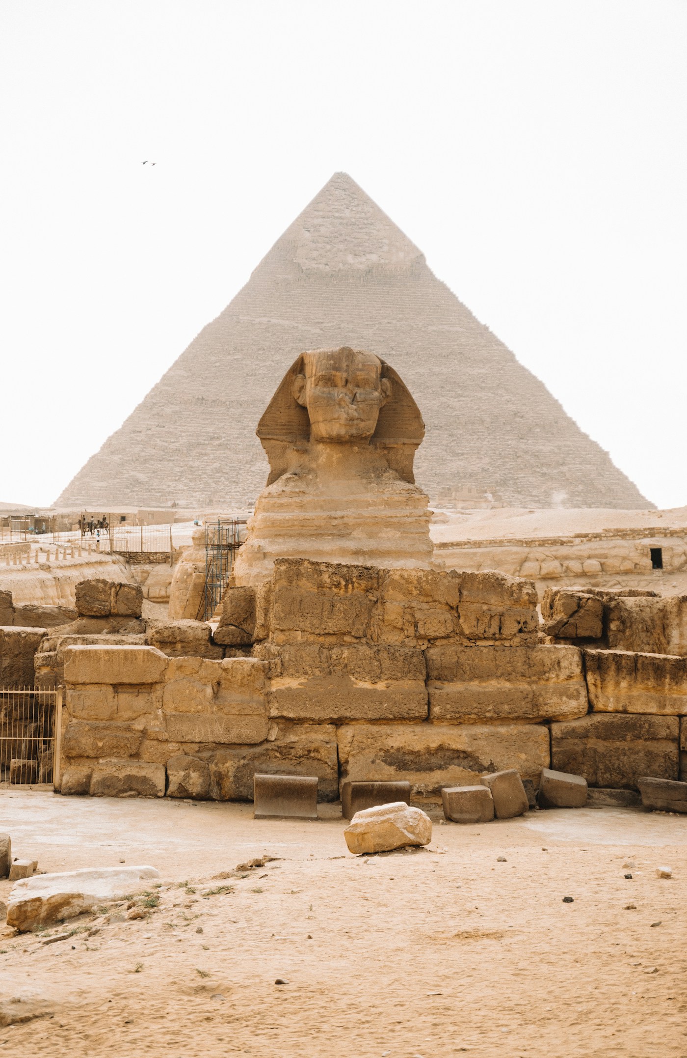 The Great Sphinx and pyramid at Giza